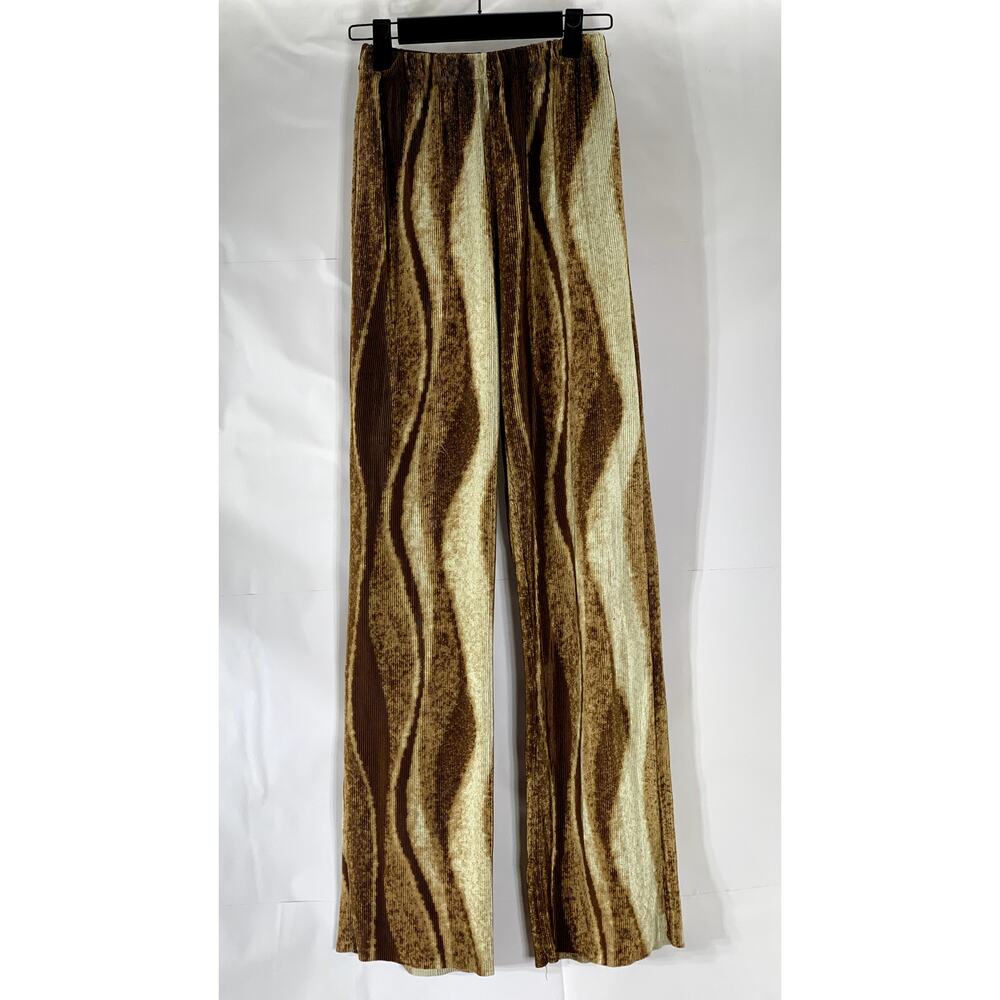 VAARA SEOUL Women's Brown/Tan Textured Swirl Print Pull-On Relaxed-Fit Pant SZ S